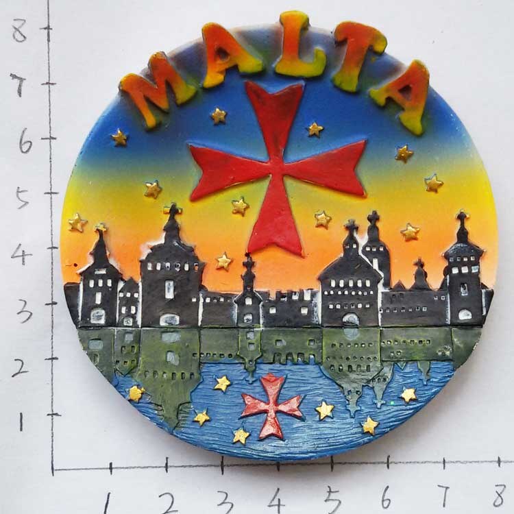 Malta Magnete Del Frigorifero Souvenir Dipinto A Mano Della Casa Della Caramella Maltese Iron Guerriero Valletta Bugibba Città Paesaggio Fridge Sticker Regali: 11