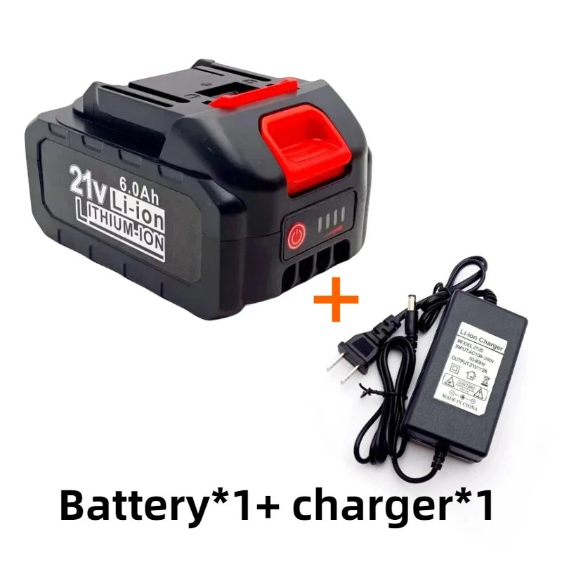 21V rechargeable lithium-ion power tool battery 3000mAh, 6000mAh, 9000mAh, 5S1P, 5S2P, 5S3P, fast charging lithium-ion battery: Red
