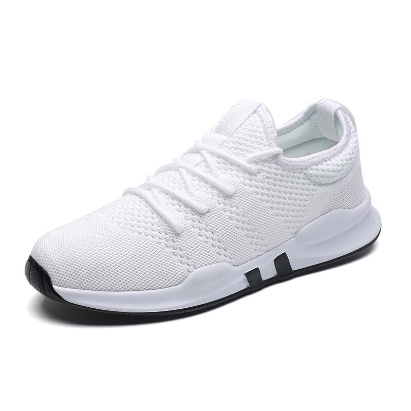 Hvide sneakers mænd tennissko billige slidstærke sportssko tenis masculino mesh åndbart jogging fitness fodtøj til mænd: Hvid / 9.5