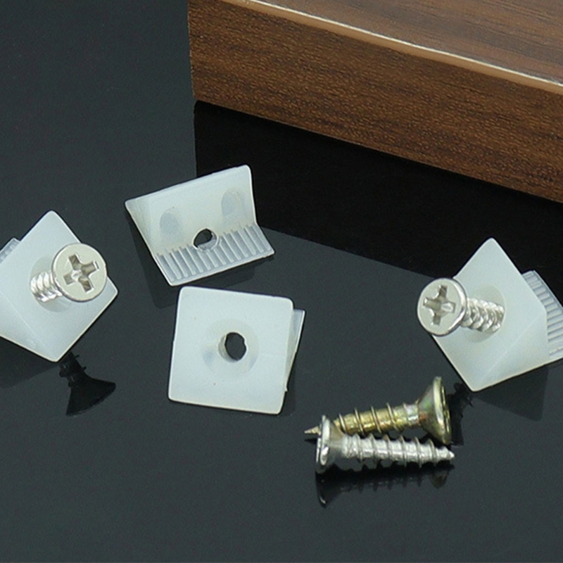 50 Pack Plastic Corner Bracket Furniture Mending Wedges with Screws Drawer Supports Fastener for Sagging Drawers
