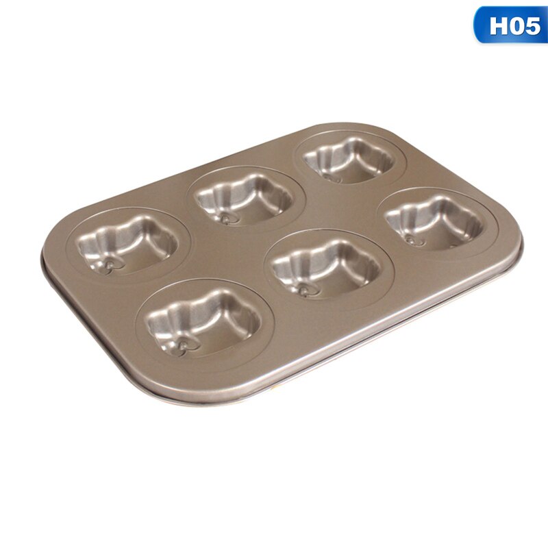 6- hulrom nonstick smultring panne smultring bakervarer karbon stål smultring bakeplate bagels form maker kake kjeks tinn bakware: H05