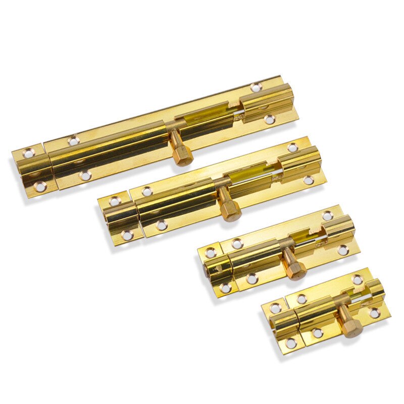 Pestillo de puerta de latón de 1,5/2/3/4 pulgadas de largo, Perno de bloqueo deslizante, cerrojo, grapa, cerradura de seguridad, Hardware y tornillos, , 1 ud.