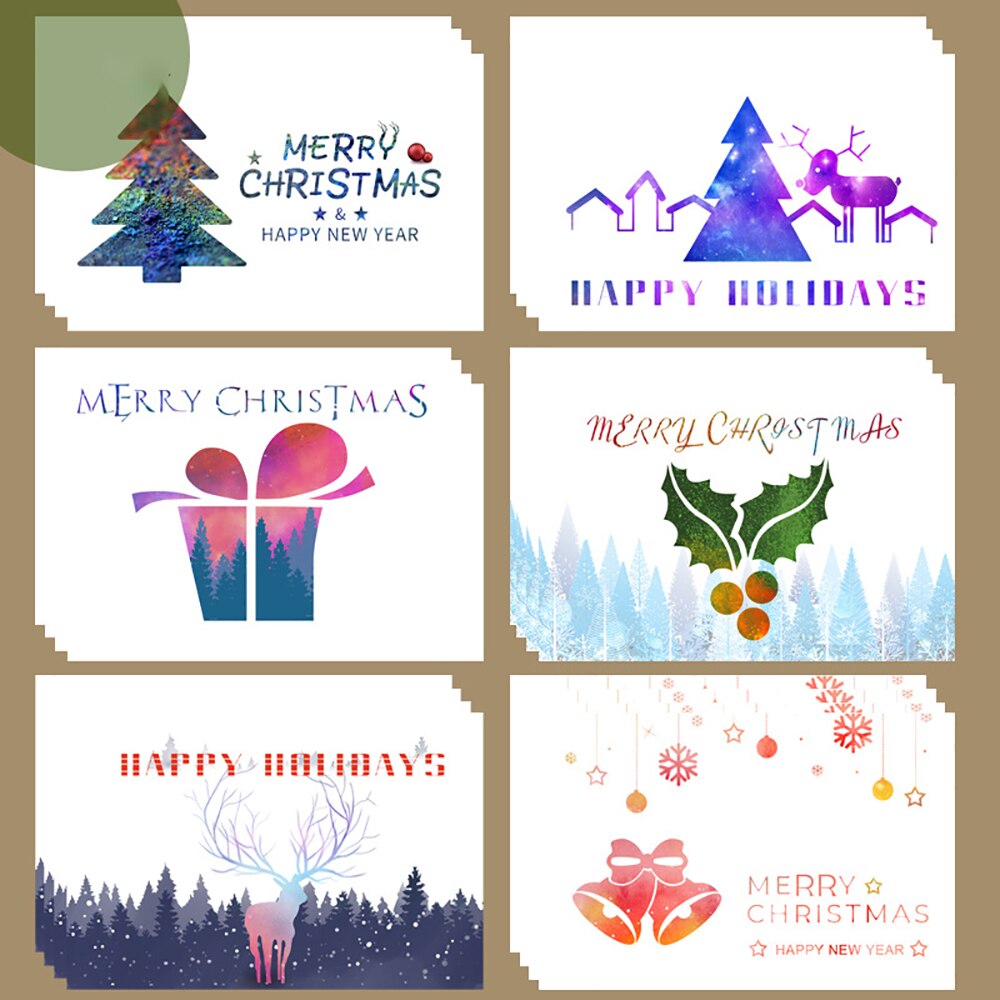 24pcs Christmas Cards Merry Christmas Year Party Invitation Letter Greeting Cards Cards Party Supplies Wrap Decoration: F