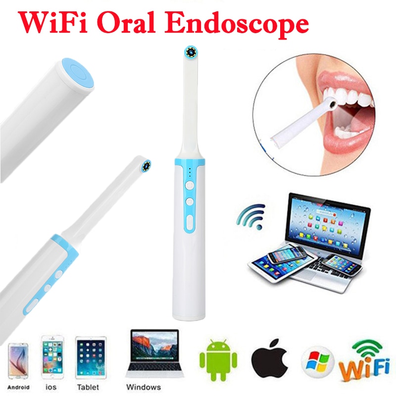 Wifi draadloze camera volledige  hd 1080p endoscopen 8 stuks led-lichtinspectie voor tandarts mond realtime video android ios tandheelkundige instrumenten