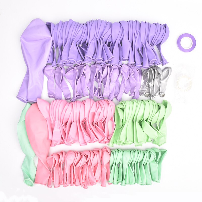 Ohoho lyserød grøn lilla pastel macaron ballon krans bue kit baby shower fødselsdagsfest indretning voksen bryllup baggrund