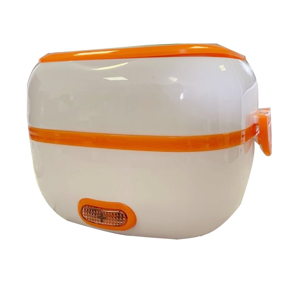 Mini ris komfur termisk opvarmning elektrisk madkasse 2 lag bærbar mad damper madlavning container multifunktionel madkasse: Orange