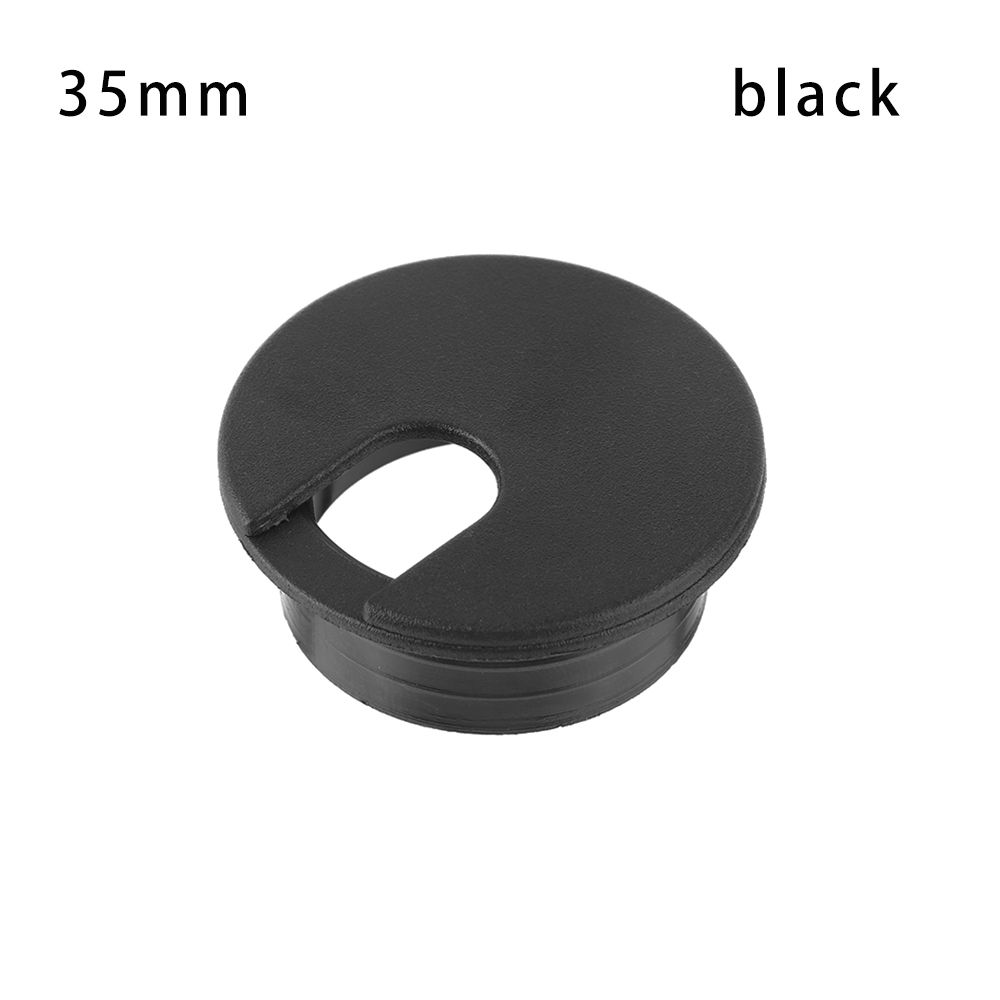 1PC 35/50mm Wire Hole Covers Grommet Computer Desk Cable Hole Cover Cap Plug Furniture Line Tidy Storage Holder Cable Fastener: black-35mm