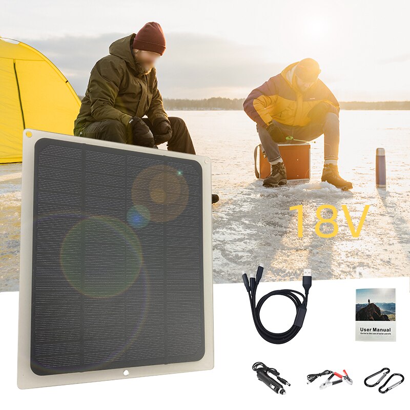 20W 18V Solar Panel Kit Complete with Controller Portable Power Bank Solar Charger for Smartphone Charger Camping Car Boat RV