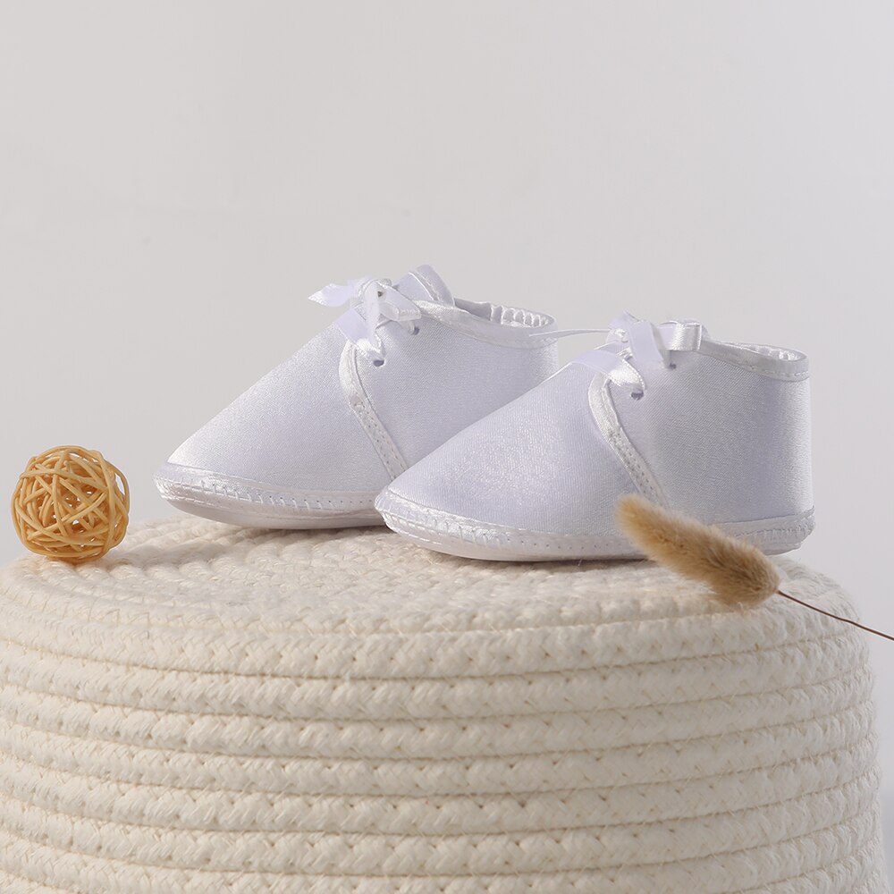 Gooulfi baby dreng sko dåb i hvid bomuld nyfødte baby sko toddler sommer tværbundet bløde 12 måneder børnesko