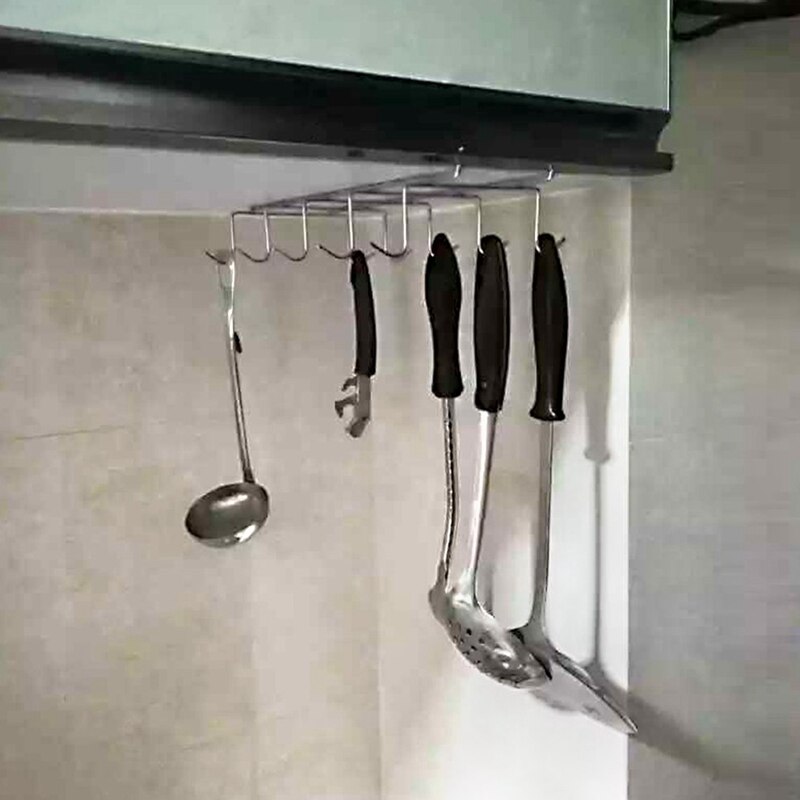 Becher Halfter Tasse Aufhänger Unter Regal Schrank Kaffee Küche Lagerung Gestell Schrank Silber 10 Haken 304 Edelstahl