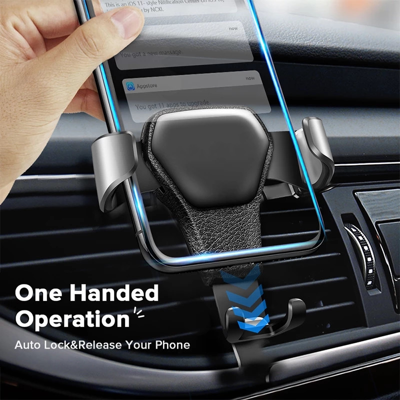 Soporte Universal de gravedad para teléfono móvil, Clip de ventilación de coche, para iPhone y Samsung