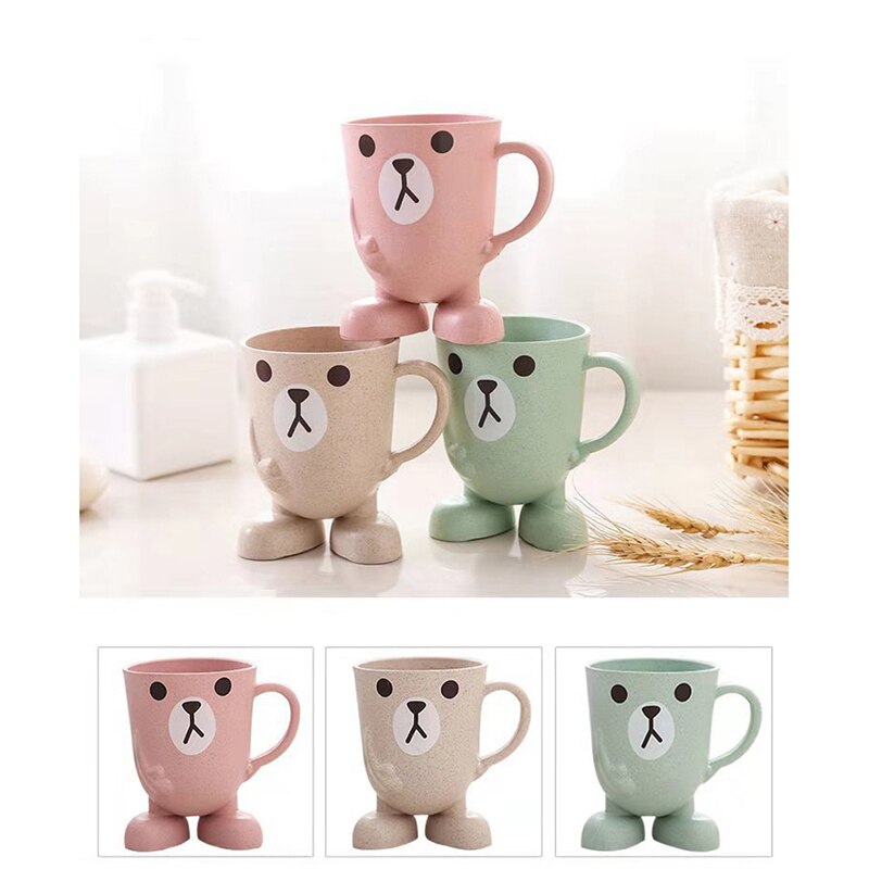 Babybekers drinkwater tandenborstel tanden wassen beker kinderen baby melkbeker mok cartoon plastic 250ml