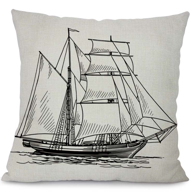 Cojines decorativos para el hogar, cojines con de ancla del Mar Mediterráneo, timón de barco, sin relleno, 18x18 pulgadas