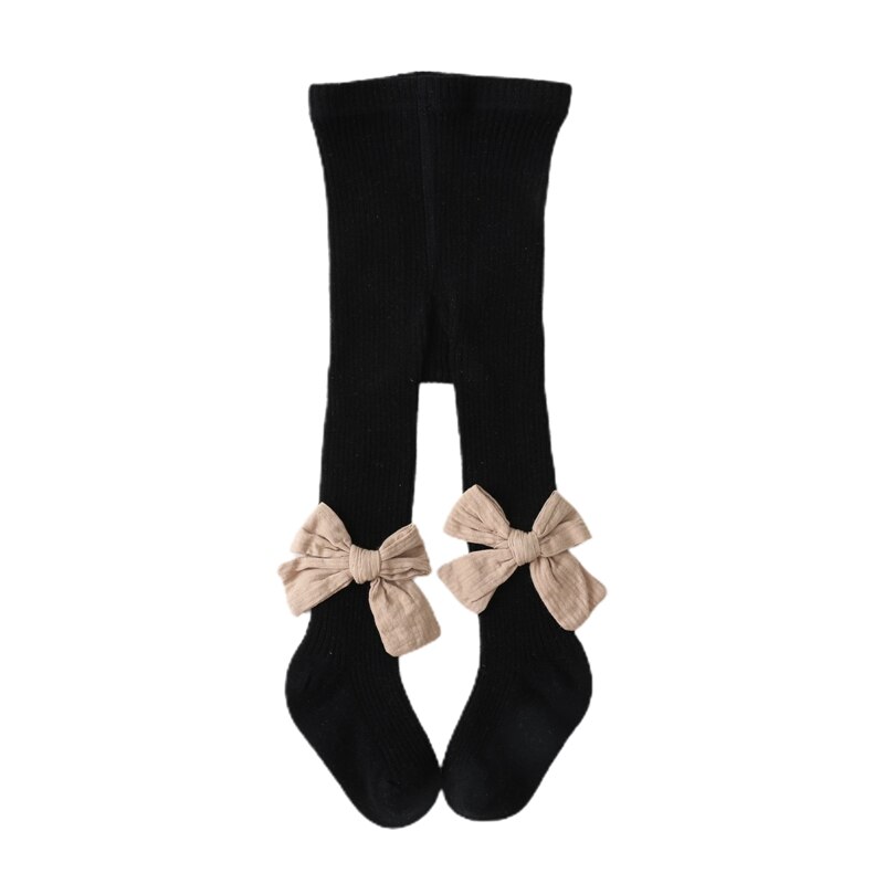 0-4y outono inverno kawaii adorável bebê menina meia-calça collants tricô bowknot inferior malhas quentes calças leggings 5 cores: Preto / 24-26 for 2-4Y
