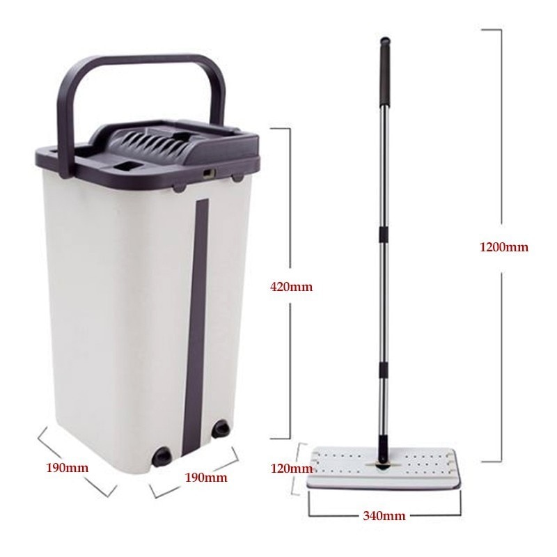Mery Set emmer met mop en stok, automatisch afdruipoppervlak