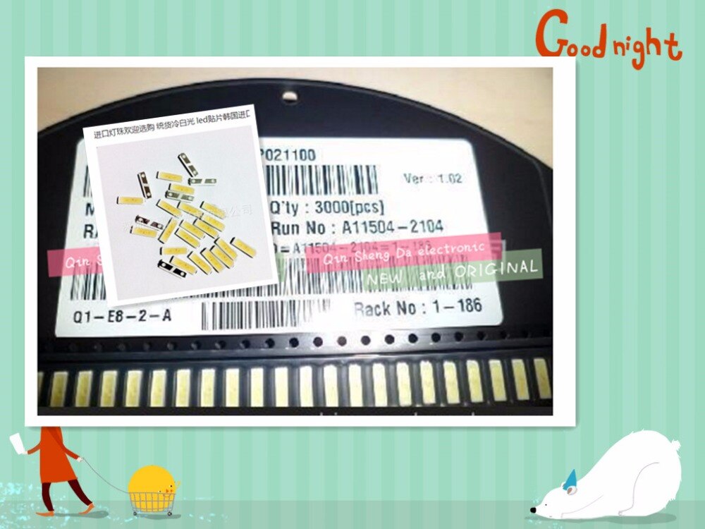 100PCS/Lot 7020 SMD LED Beads 3v 0.5W 150mA Cool white 8000k-15000K