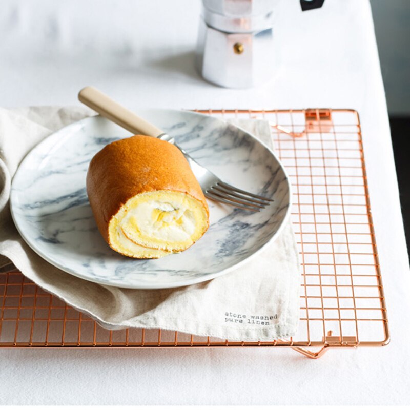 Rose Gold Stainless Steel Wire Cooling Rack Kitchen Baking Tool For Baking Fits Half Sheet Pans Cool Cookies Cakes Bread