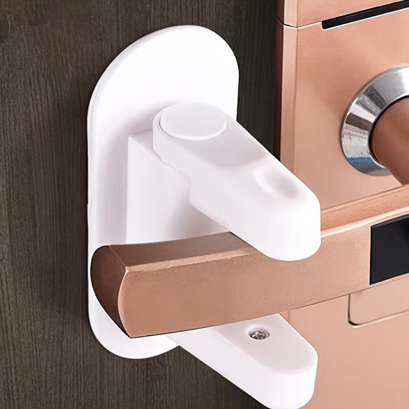 Multi-functional Door Lever Lock Childproof Door Lever Lock Rotation Proof Door Adhesive Security Latch Universal