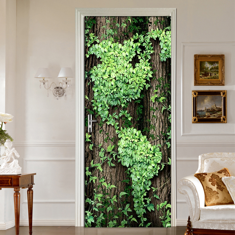 Diy zelfklevende waterdichte deursticker muurschildering behang grote boom wijnstok slaapkamer deur muurdecoratie stickers