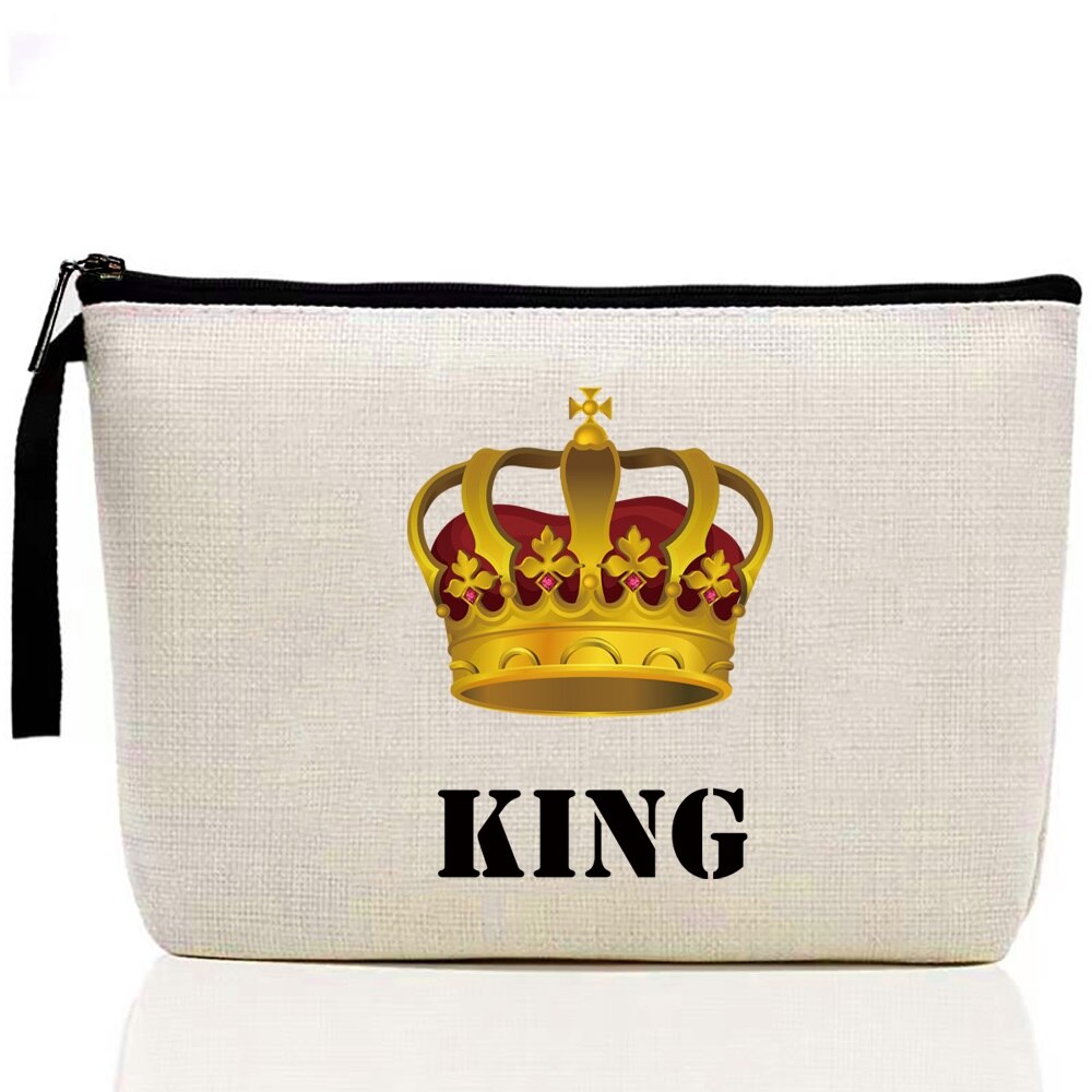 Meisje Make-Up Tas Queen Patroon Klassieke Organizer Bag Zakjes Voor Reistassen Pouch Vrouwen Opslag Cosmetische Tas: King 4