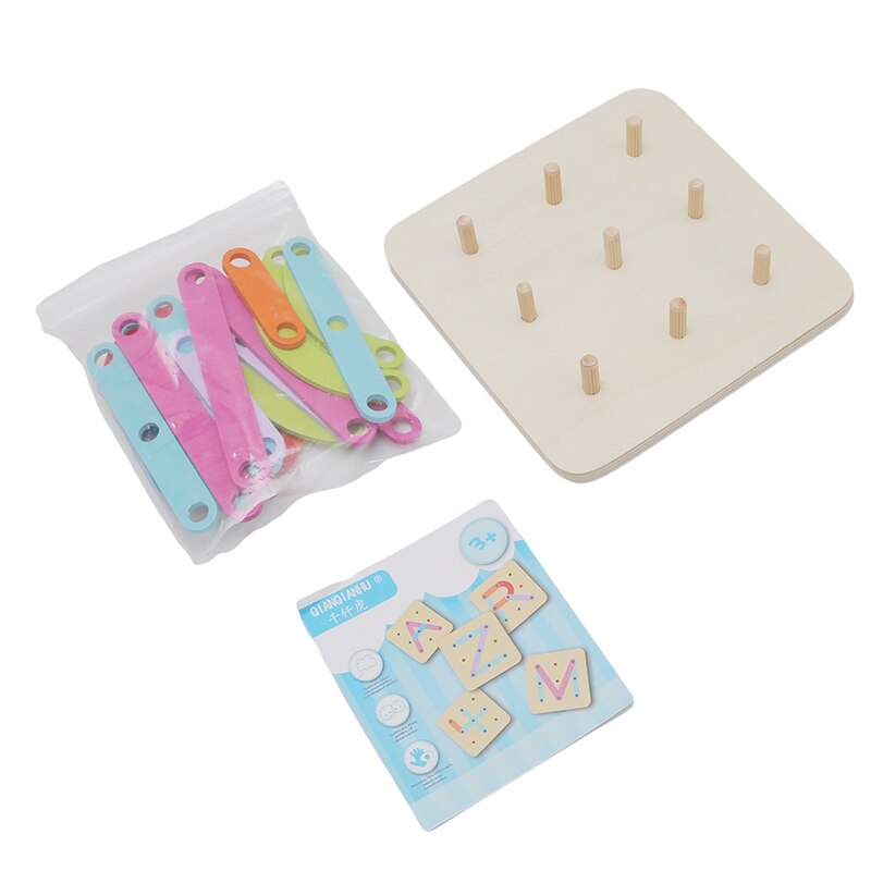 Geometrische Vorm Kolom Set Houten Digitale Brief Dier Puzzel Speelgoed Baby Vroege Onderwijs Kleur Sorteren En Stapelen Spelen Puzzel