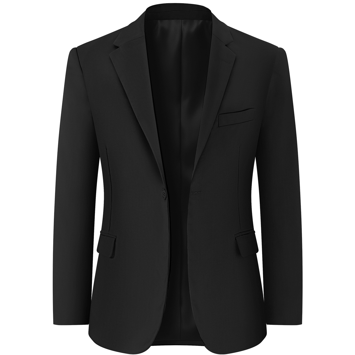 Man Navy Blue Blazer Jacket Men Business Office Wedding Suit Easter Church Birthday Party Outfit Piano Daily Black Set: XL / black