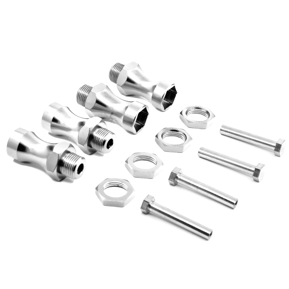 4pcs Wheel Hex 12mm Turn 17mm Lengthened Thickening 30MM Aluminum Adapter HSP 1/10 RC Car Buggy Bigfoot Truck Can Use 1/8 Tires: army green