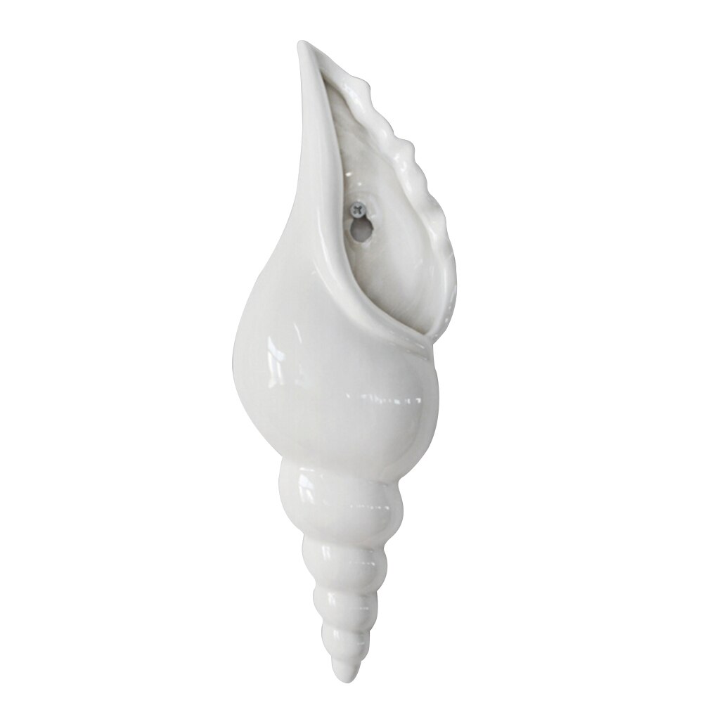 3D Conch Wanddecoratie Vaas Keramische Schelp Schelp Bloem Vaas Muur Opknoping Bloempot Thuis Kamer Achtergrond Muur decor: A3 28 x 10.3 x 4.5 c
