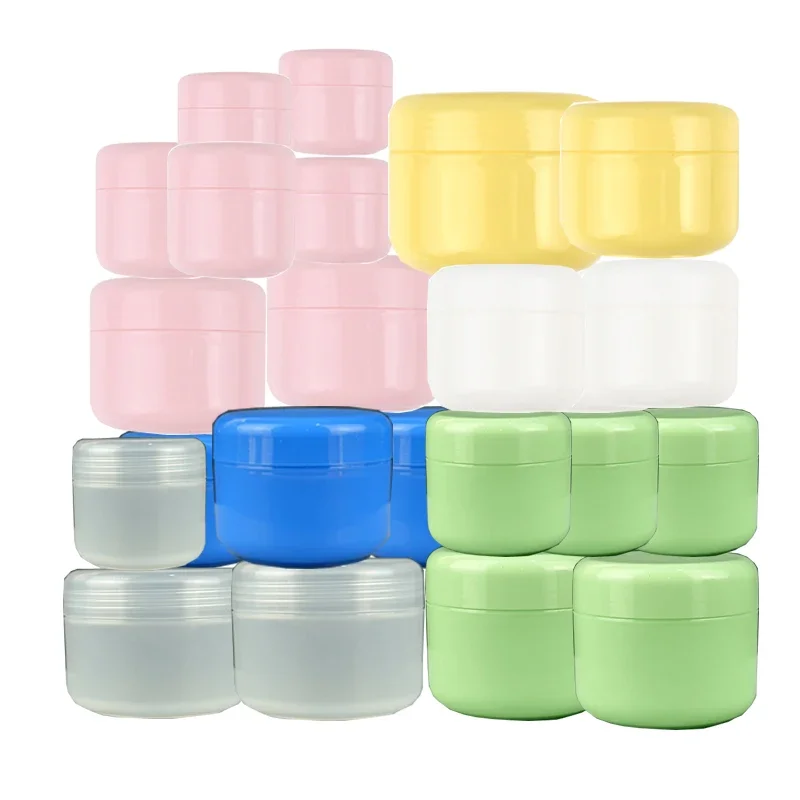 50 stuks/verpakking 10g 20g 30g 50g 100g navulbare roze plastic lege make-uppotjes/potjes/reisverpakkingen voor gezichtscrème, lotion en cosmetica