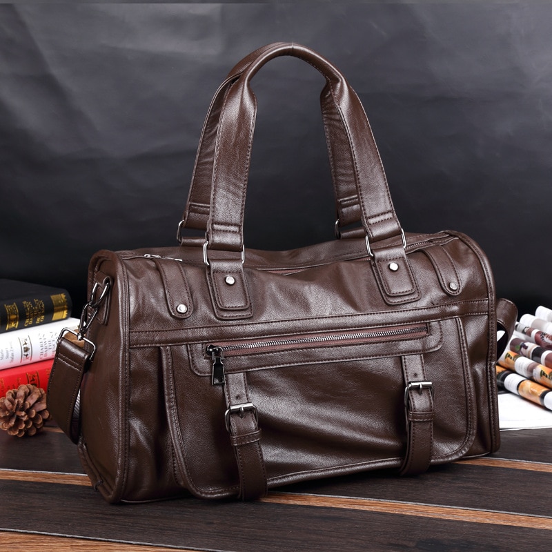 Luxury Brand Men Travel Bag Leather Casual Male Laptop Handbag Vintage Shoulder Bag Men Tote Messenger Luggage Duffel Travel Bag