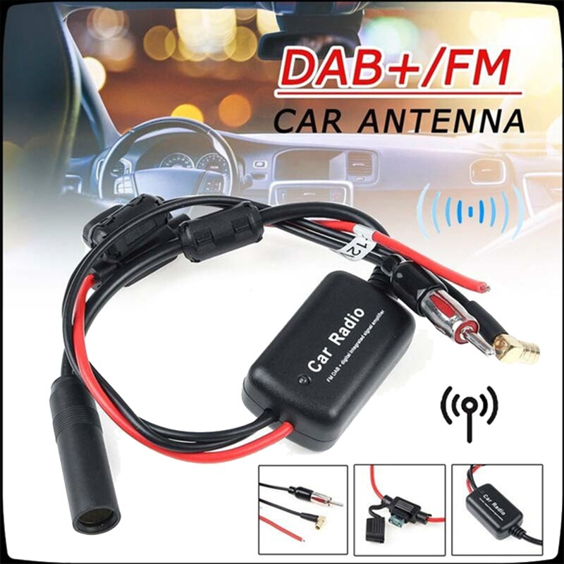 Universal Dab + Fm Auto Antenne Antenne Splitter Kabel Digitale Radio + Versterker Accessoires: Default Title