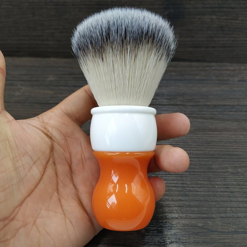 Dscosmetic-brocha de afeitar con mango de resina zanahoria y nudos de pelo sintético, para hombre, afeitado en húmedo, 26mm