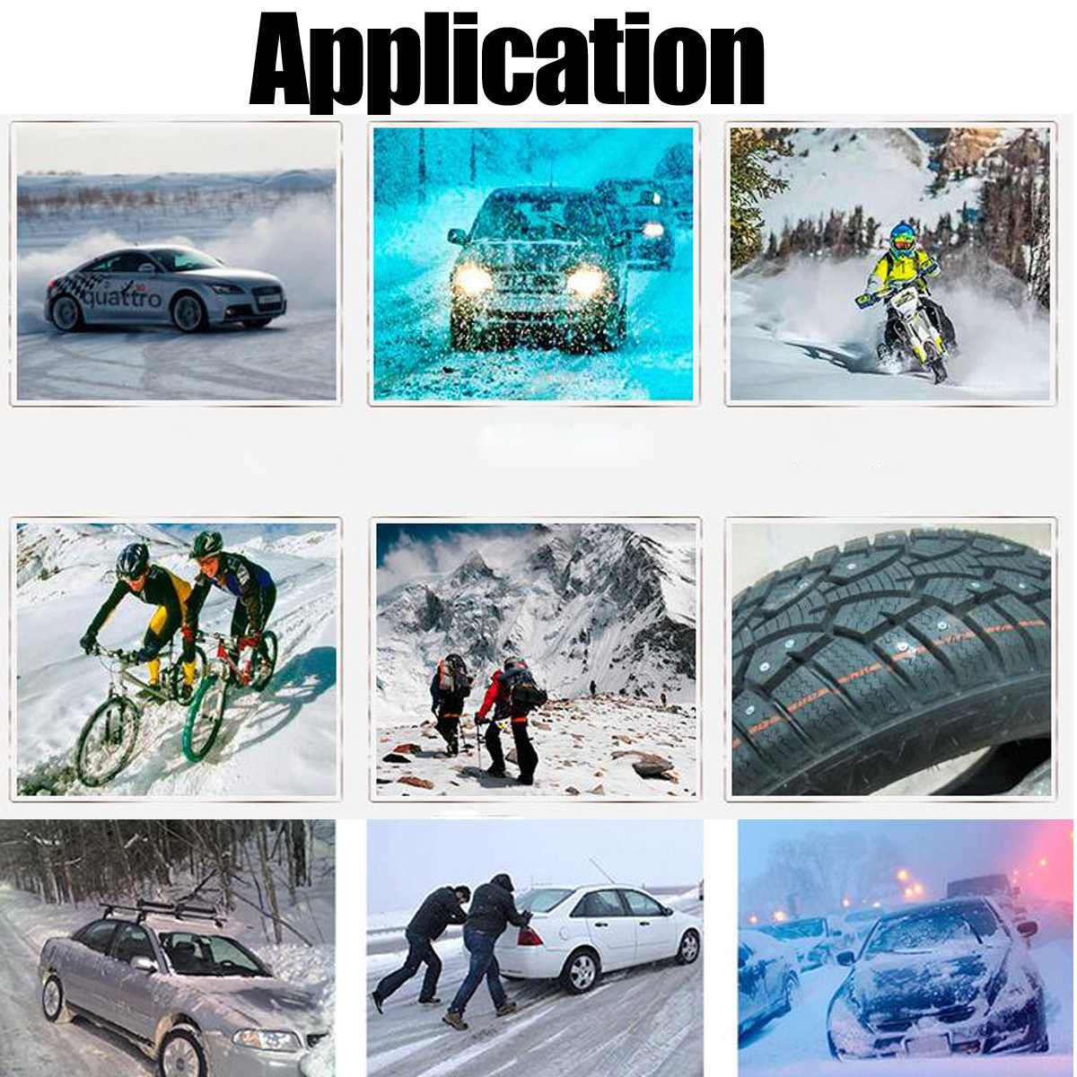 Clous à vis en métal antidérapants pour pneus, 12mm, 100/200/300/400 pièces, pointes de neige, pour voiture, SUV, moto, ATV, hiver