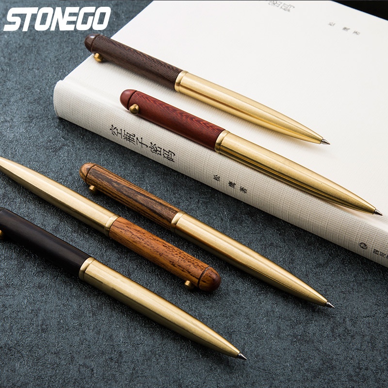 Wooden Retractable Roller Ball Pens Smooth Writing Signature Executive Business Ball Point 0.5mm Handcrafted Vintage Pen