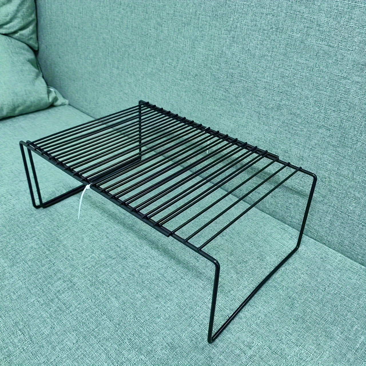 1 Stück erweiterbarer Regal-Organizer für Küchenarbeitsplatte, Metall-Schrank-Organizer, Speisekammer Sht, platzsparend, rutschfest, rostfrei: Licht Grau