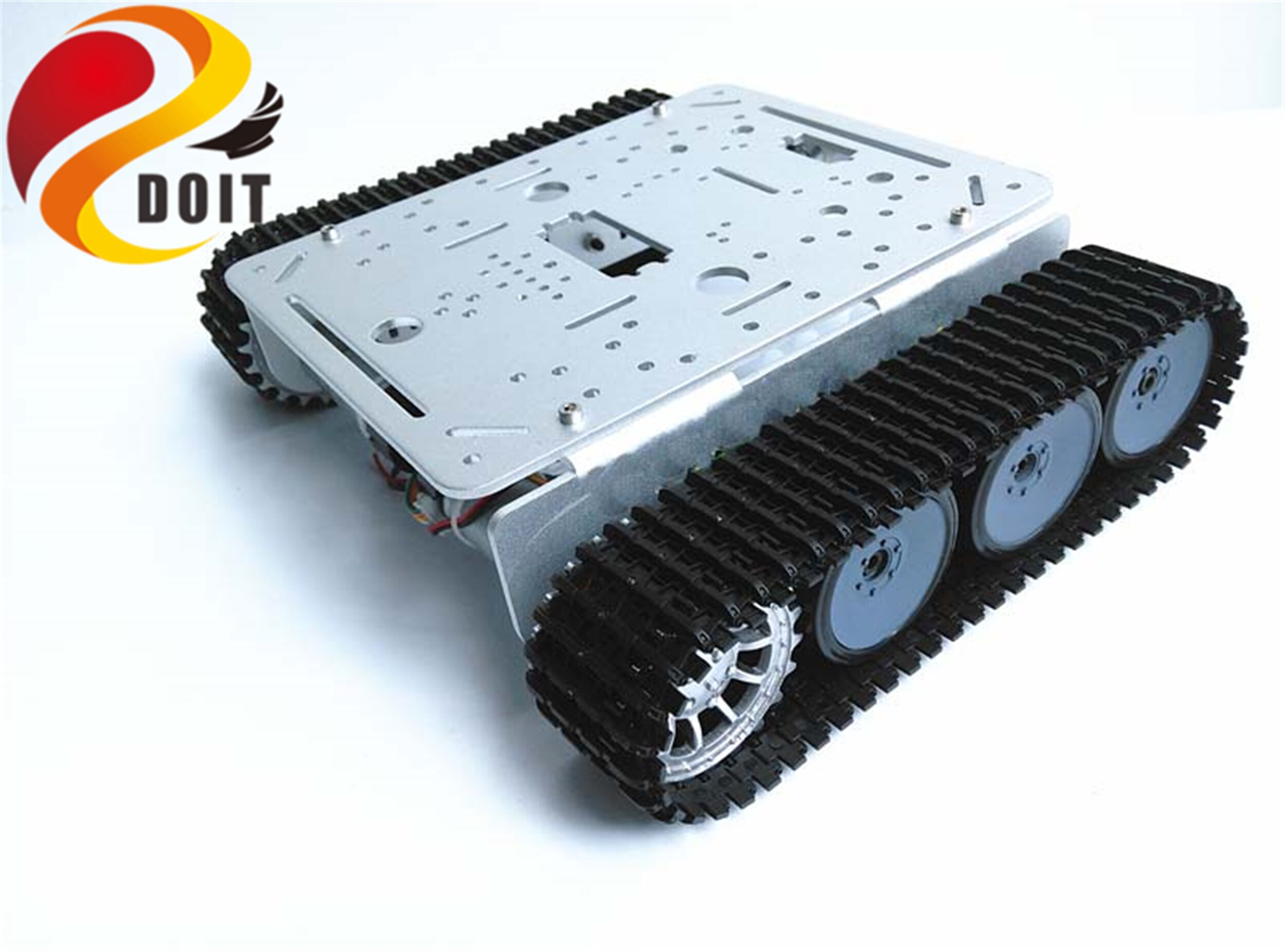 SZDOIT TP200 Metalen Smart Robot Tank Chassis Kit Rupsvoertuig + 9 V/12 V Motoren met Encoder DIY voor Arduino