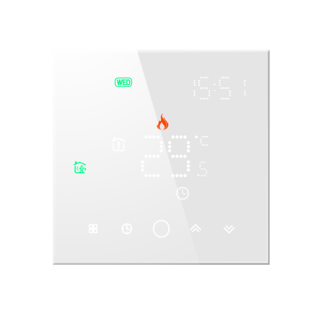 MJZM-termostato WiFi para caldera eléctrica/de agua/Gas, calefacción inteligente para el hogar, funciona con Alexa, TUYA y Google: full white / Electrical Heating