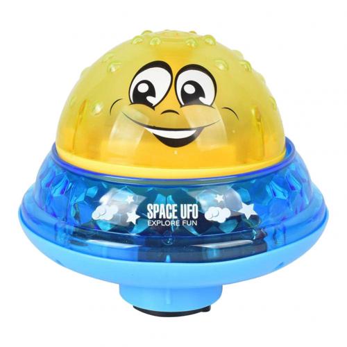 Baby Bath Toy Cute Cartoon Light Music Sprinkler Water Splash Ball Kids Baby Bath Pool Toy Led Light Funny Toy perfect: Yellow with Base