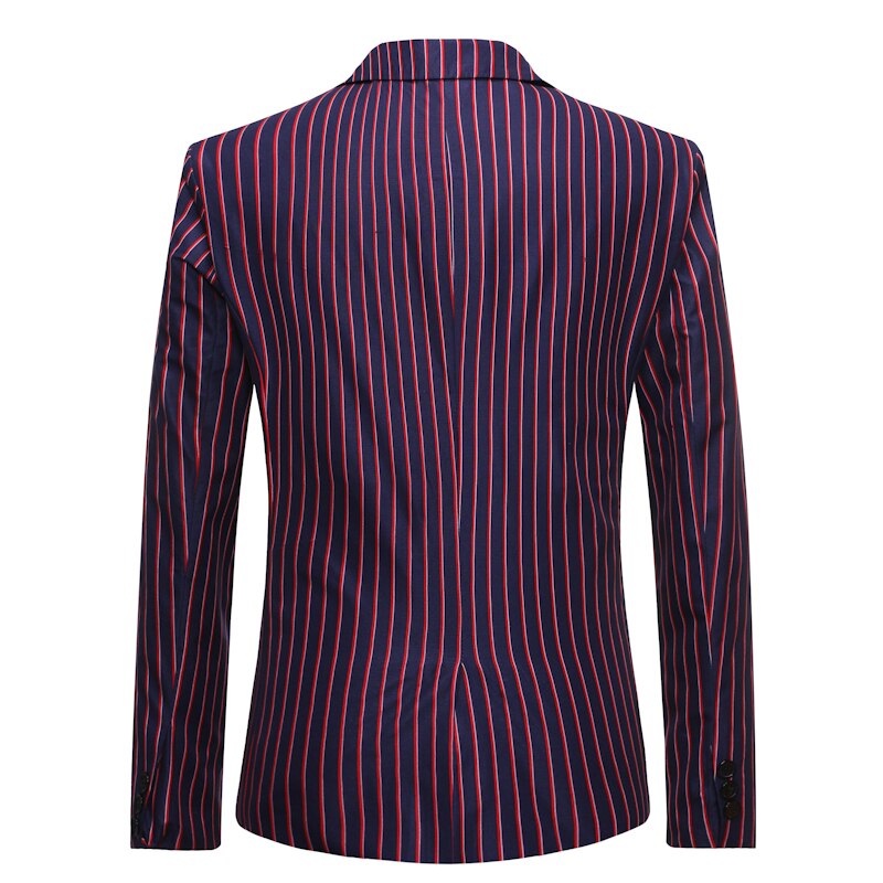 Vertical Striped Blazer Jacket Men Brand Slim Fit Blazers Men Suits Business Formal Dress One Button Blazer Masculino