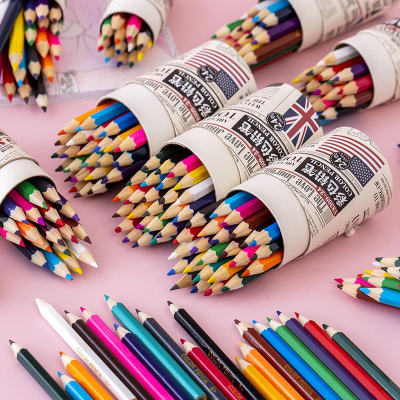 Colour Pencil Children Colour Lead Drawing Students Use 24-Colour Hand Painted Colour Pencil Oil-Based Art Lead T Stationery