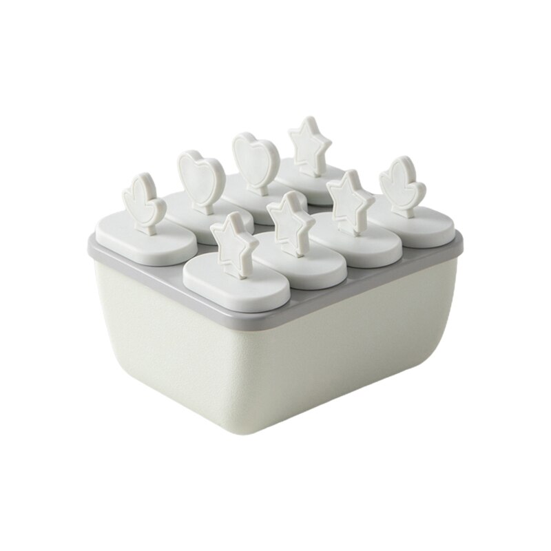 A0KE DIY Cute Shape Reusable Ice Cream Mold Plastic Convenient to Hold for Kids Easy Clean Can be Disassembled Durable: gray