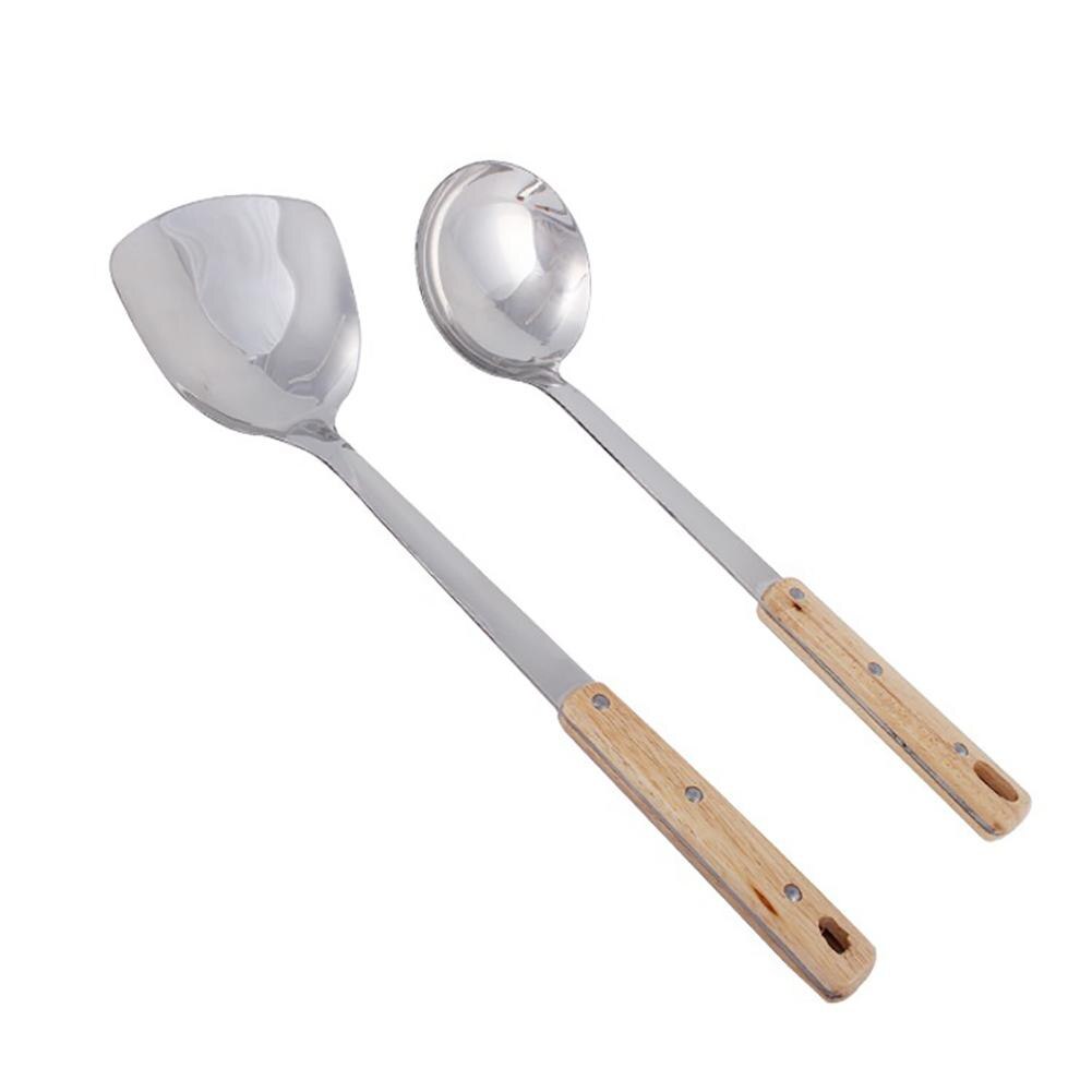 Ustensiles de cuisine en bois Uten manche en bois | En acier inoxydable, spatule pelle cuillère tourneuse de cuisine, Cocina trademsilios lame en bois, Gadgets de cuisine