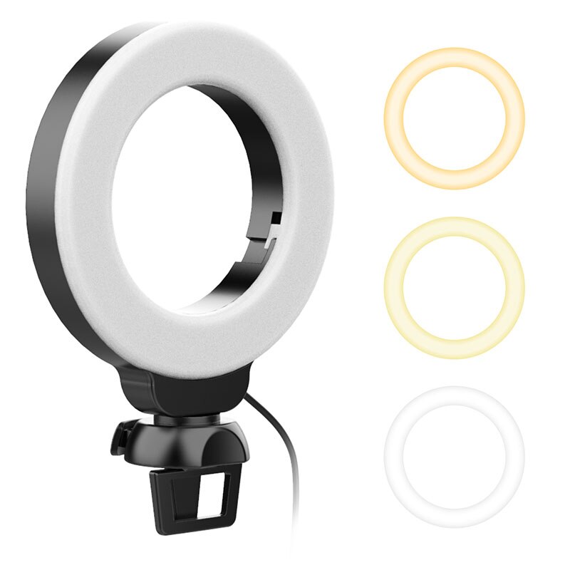 Vijim CL06 4 ''/10Cm 3200K-6500K Led Ring Licht Met Clip Vullen Licht Voor ipad/Laptop Online Vergadering Conferentie Licht
