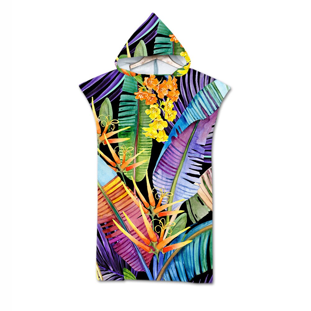 Printed Retro Sea World Hooded Microfiber Fabric Bath Towels Beach Towel Changing Bathrobe Gym Fitness Bath Towels: color6