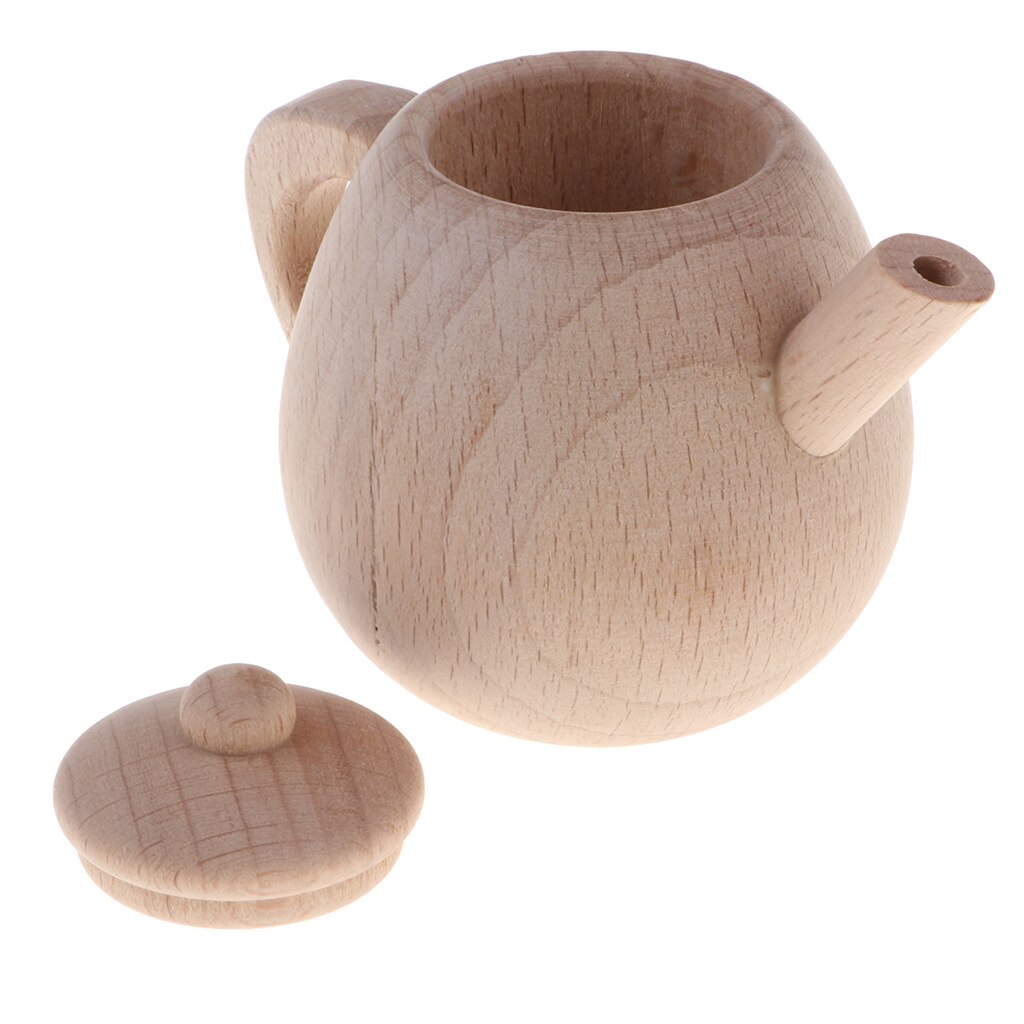 Houten Educatief Pretend Play Speelgoed-Natuurlijke Houten Theepot Voor Meisjes Rollenspel