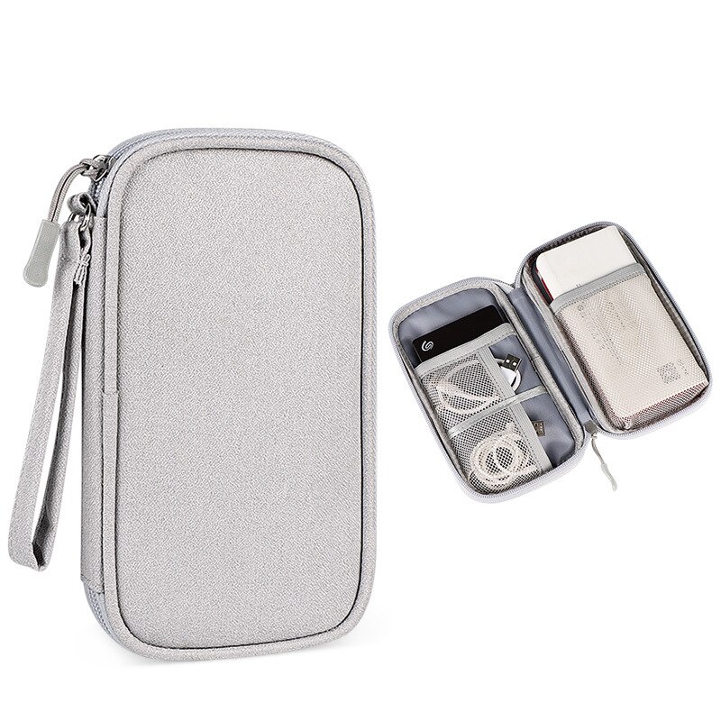 Caricabatterie USB borsa per cavi custodia rigida custodia per banca di alimentazione custodia per borsa SSD custodia per disco rigido esterna: GRAY