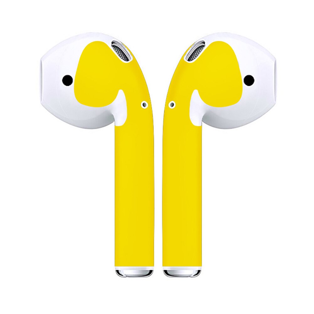 Effen Kleur zelfklevende Anti-kras Sticker Cover voor Appels Air-Pods Oordopjes: Geel