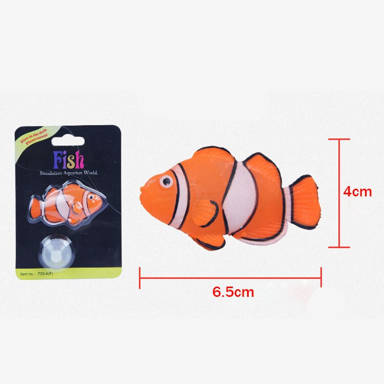 Simulation Ocean Tropical Fish Luminous Simulation Clownfish Guppies Angelfish Aquarium Landscaping Decorations: Clown fish