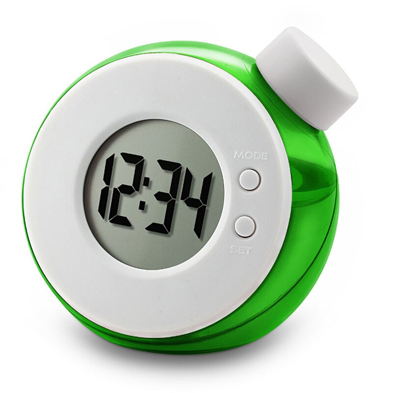 Water Powered Clock Child Desk Table Clock Smart Water Element Mute Digital Clock With Calendar Home Decor Kid: Green