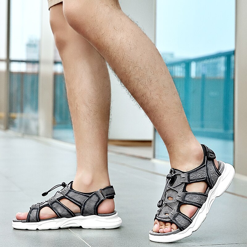 Camelo moda ao ar livre praia gladiador confortável sapatos casuais sandálias masculinas verão novo leve antiderrapante